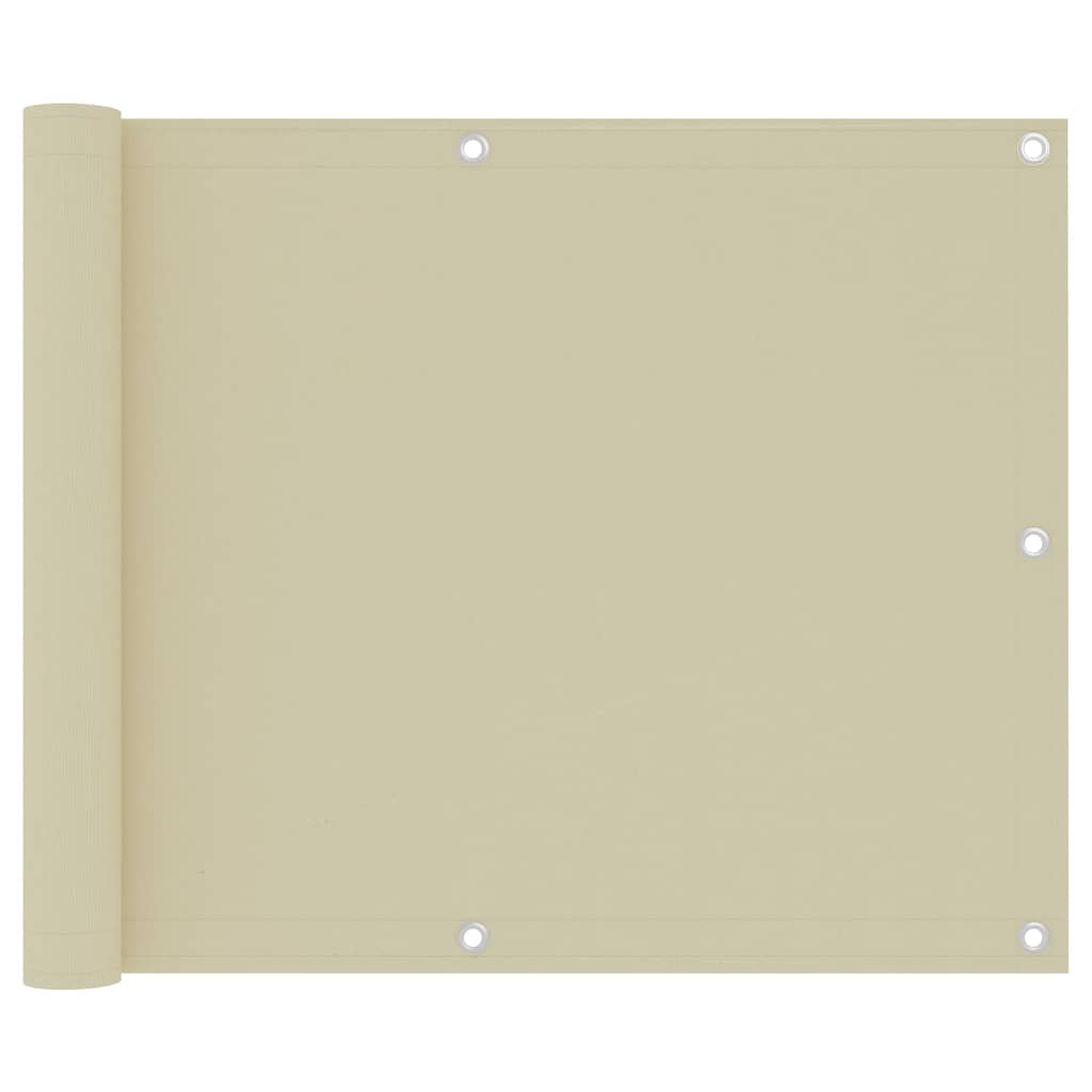 vidaXL Διαχωριστικό Βεράντας Κρεμ 75 x 300 εκ. Ύφασμα Oxford
