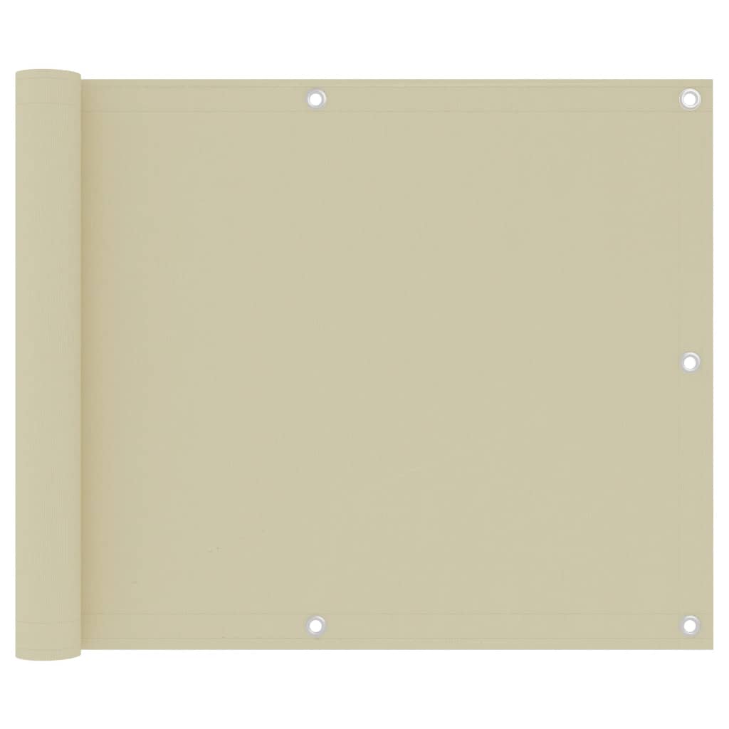 vidaXL Διαχωριστικό Βεράντας Κρεμ 75 x 500 εκ. Ύφασμα Oxford