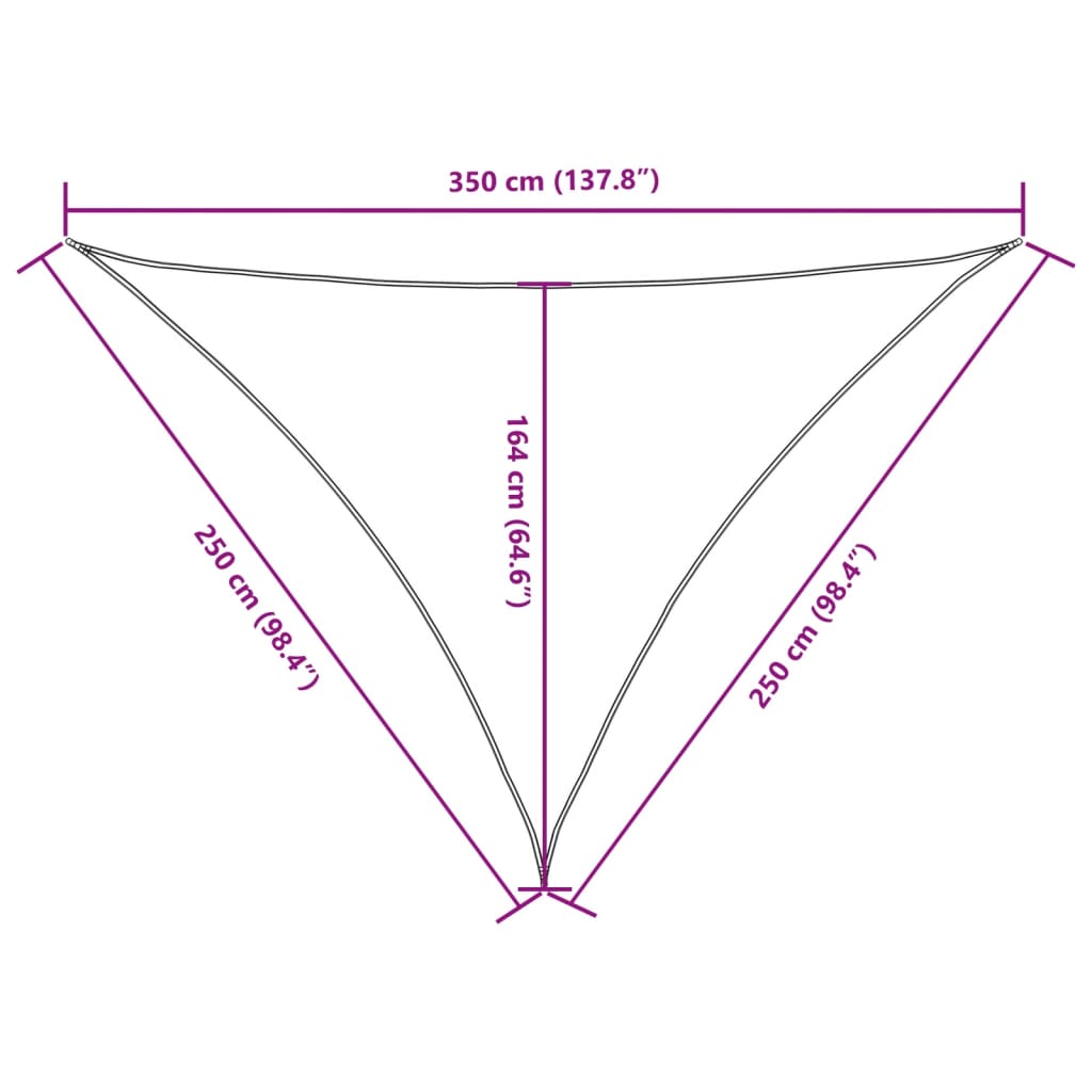vidaXL Πανί Σκίασης Τρίγωνο Σκ. Πράσινο 2,5x2,5x3,5 μ. Ύφασμα Oxford