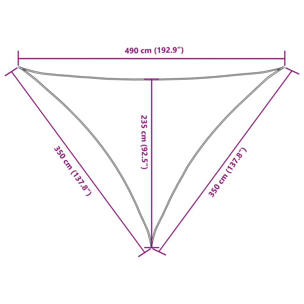 vidaXL Πανί Σκίασης Τρίγωνο Μπλε 3,5x3,5x4,9 μ. από Ύφασμα Oxford