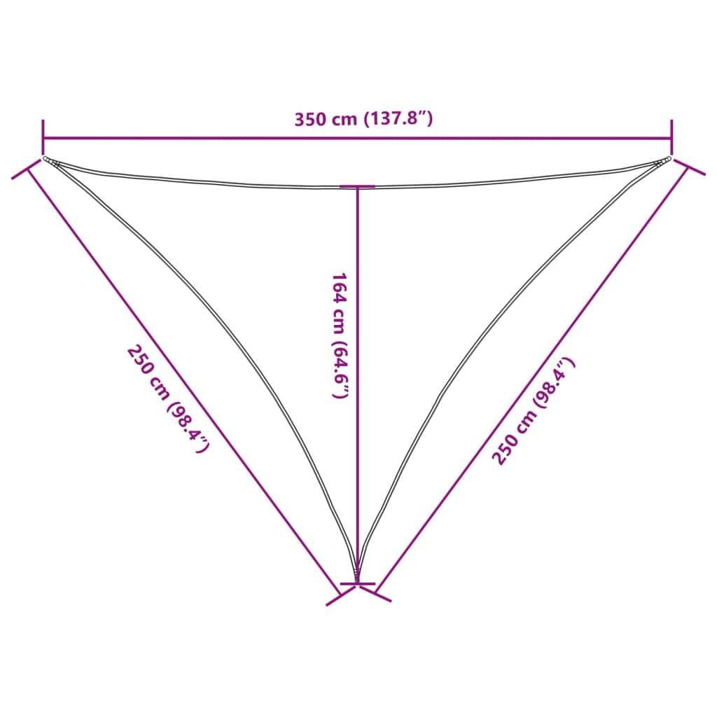vidaXL Πανί Σκίασης Τρίγωνο Πορτοκαλί 2,5x2,5x3,5 μ. από Ύφασμα Oxford