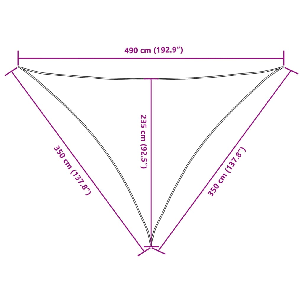 vidaXL Πανί Σκίασης Τρίγωνο Πορτοκαλί 3,5x3,5x4,9 μ. από Ύφασμα Oxford