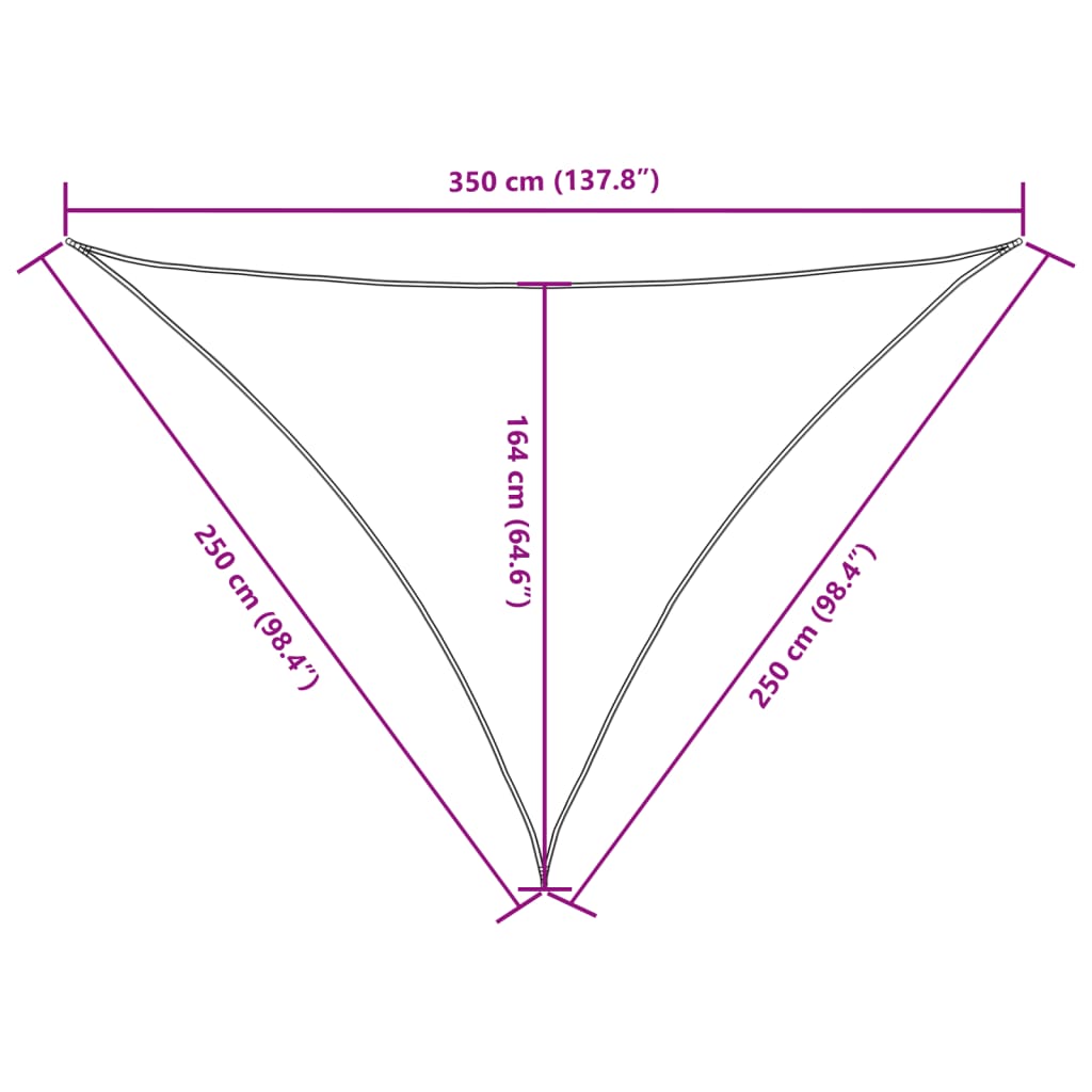 vidaXL Πανί Σκίασης Τρίγωνο Καφέ 2,5 x 2,5 x 3,5 μ. από Ύφασμα Oxford