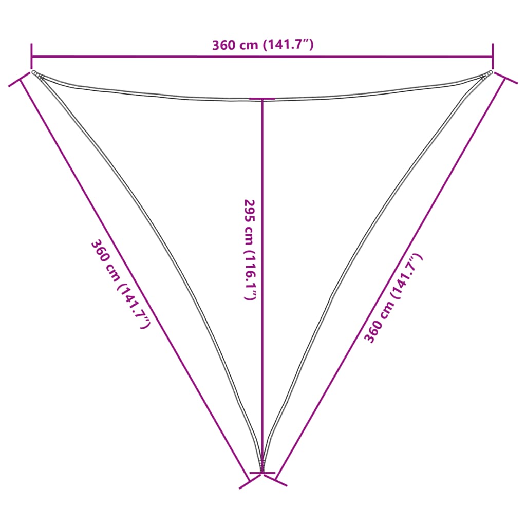 vidaXL Πανί Σκίασης Τρίγωνο Καφέ 3,6 x 3,6 x 3,6 μ. Ύφασμα Oxford