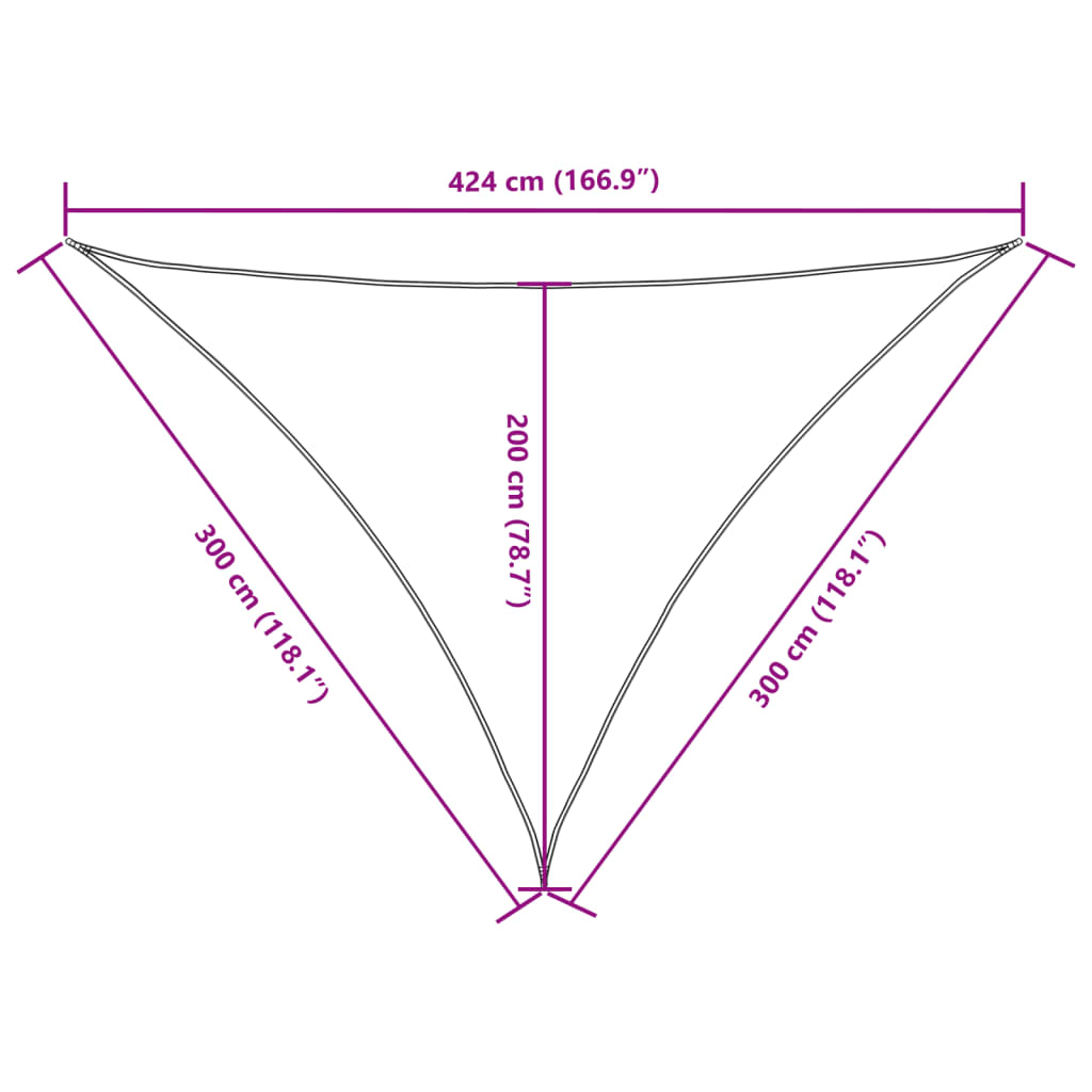 vidaXL Πανί Σκίασης Τρίγωνο Καφέ 3 x 3 x 4,24 μ. από Ύφασμα Oxford