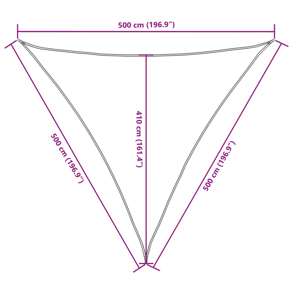 vidaXL Πανί Σκίασης Τρίγωνο Καφέ 5 x 5 x 5 μ. από Ύφασμα Oxford