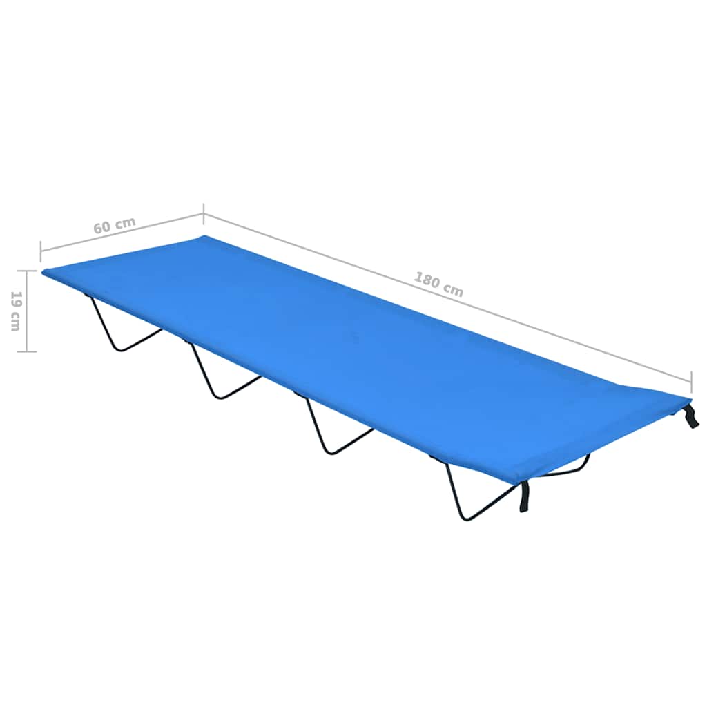vidaXL Κρεβάτι Κάμπινγκ Μπλε 180x60x19 εκ. Ύφασμα Oxford και Ατσάλι