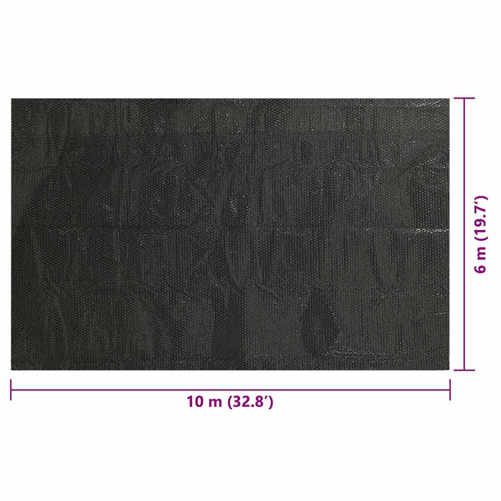 vidaXL Κάλυμμα Πισίνας Ορθογώνιο Μαύρο 1000x600 εκ. από Πολυαιθυλένιο