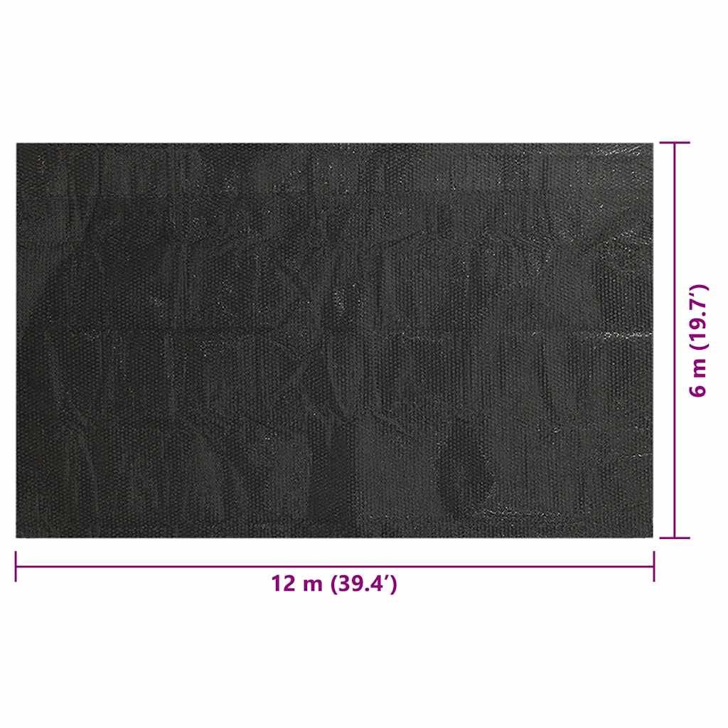 vidaXL Κάλυμμα Πισίνας Ορθογώνιο Μαύρο 1200x600 εκ. από Πολυαιθυλένιο