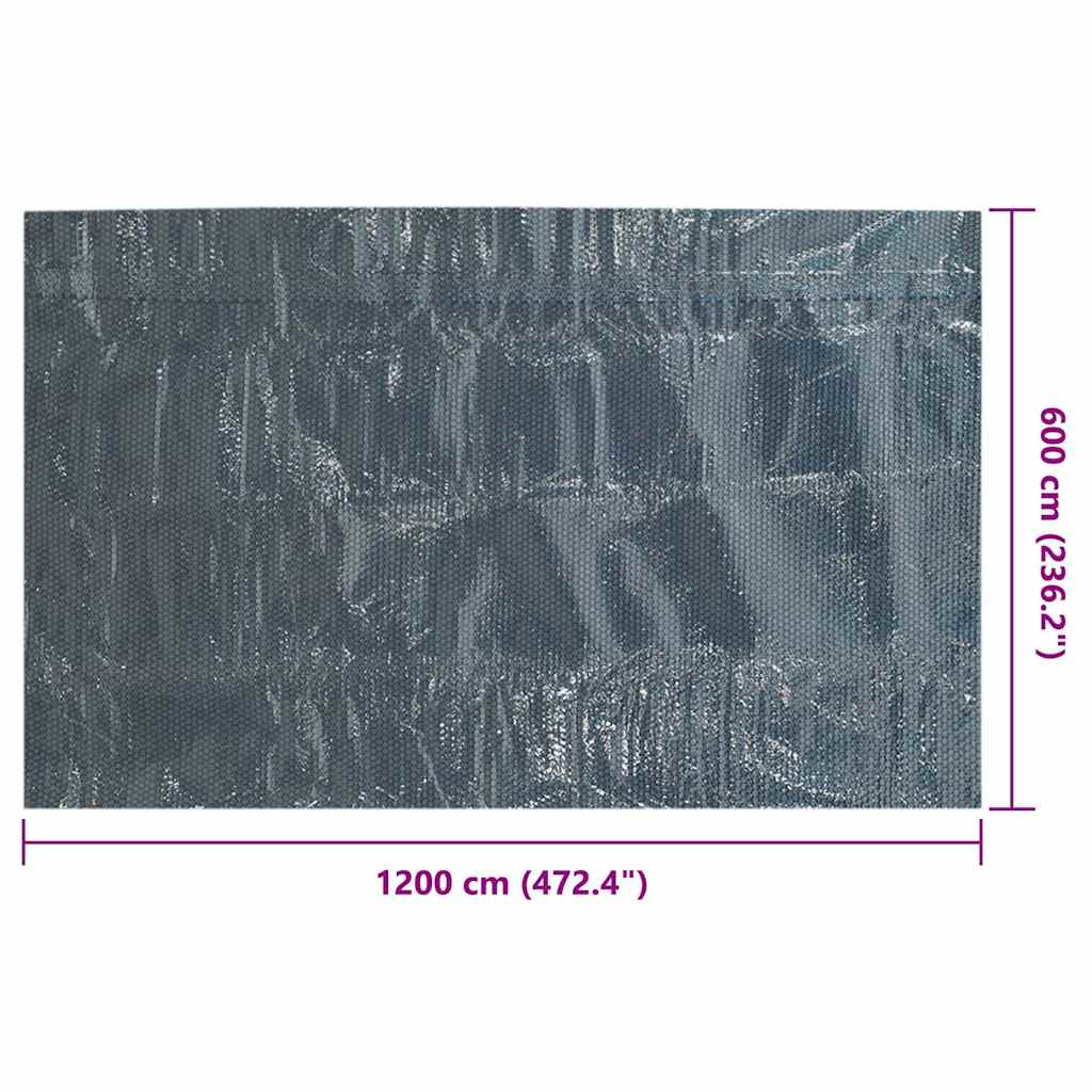 vidaXL Κάλυμμα Πισίνας Ηλιακό Μαύρο/Μπλε 1200x600 εκ. Πολυαιθυλένιο