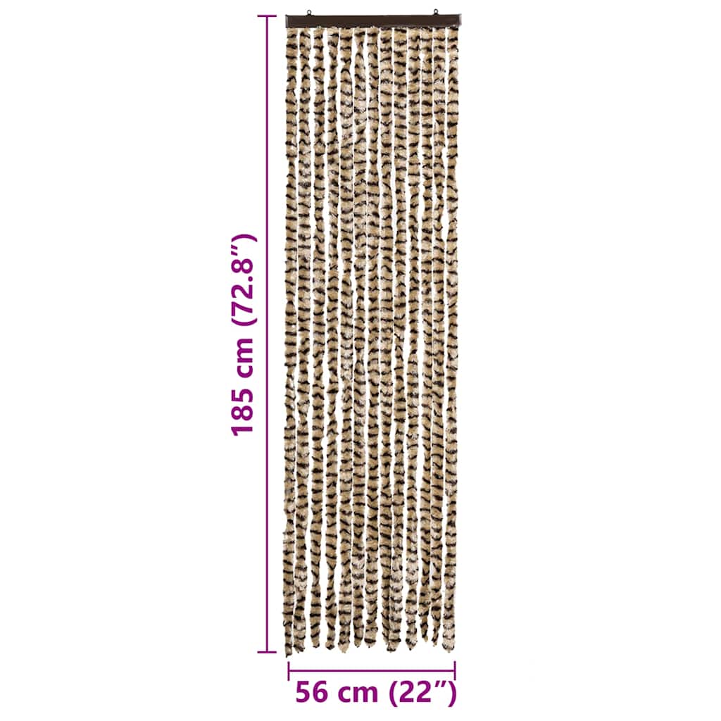 vidaXL Σήτα - Κουρτίνα Πόρτας Μπεζ / Καφέ 56 x 185 εκ. από Σενίλ