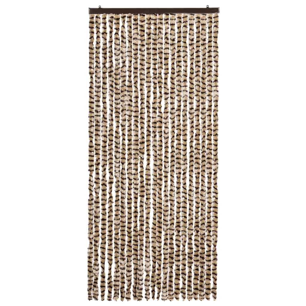 vidaXL Σήτα - Κουρτίνα Πόρτας Μπεζ / Καφέ 90 x 220 εκ. από Σενίλ