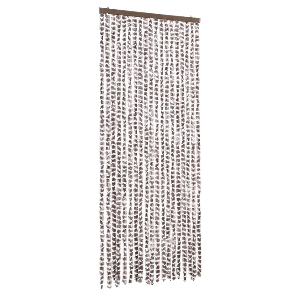 vidaXL Σήτα - Κουρτίνα Πόρτας Taupe / Λευκό 56 x 185 εκ. από Σενίλ