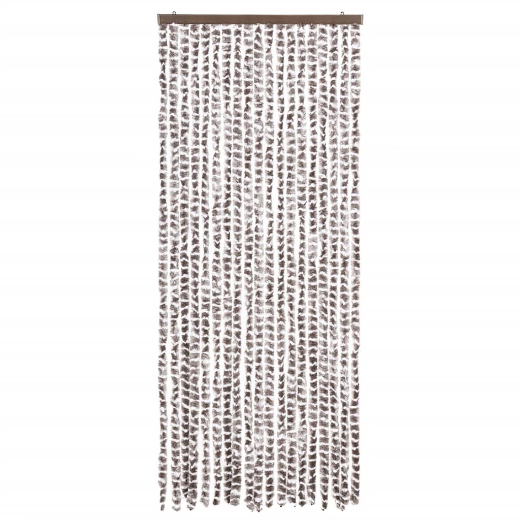 vidaXL Σήτα - Κουρτίνα Πόρτας Taupe / Λευκό 56 x 185 εκ. από Σενίλ