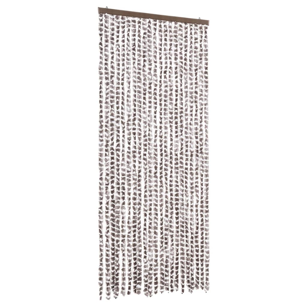 vidaXL Σήτα - Κουρτίνα Πόρτας Taupe / Λευκό 90 x 220 εκ. από Σενίλ
