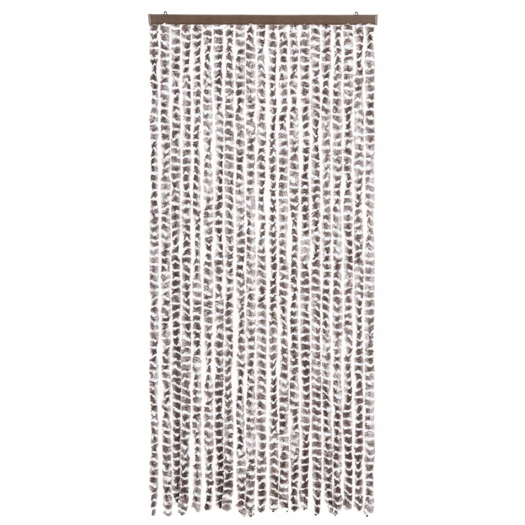 vidaXL Σήτα - Κουρτίνα Πόρτας Taupe / Λευκό 90 x 220 εκ. από Σενίλ
