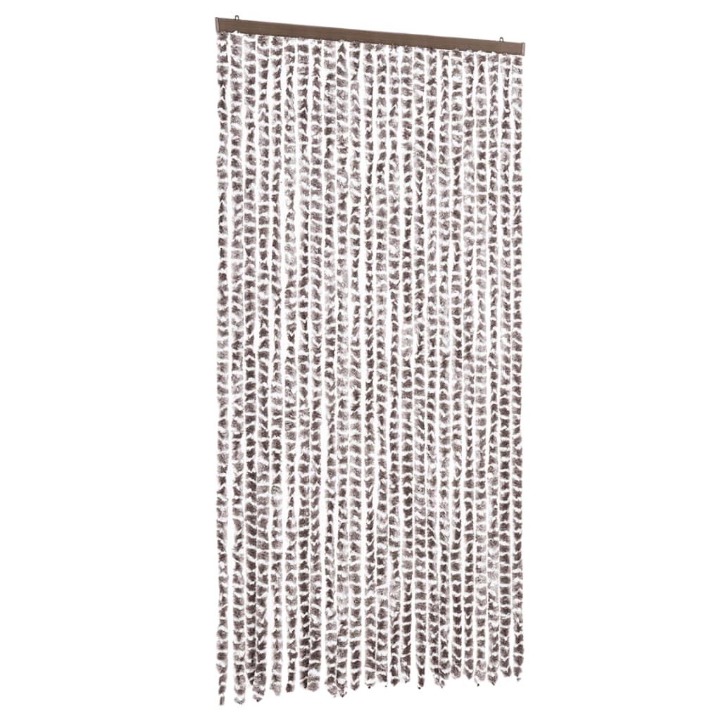 vidaXL Σήτα - Κουρτίνα Πόρτας Taupe / Λευκό 100 x 220 εκ. από Σενίλ