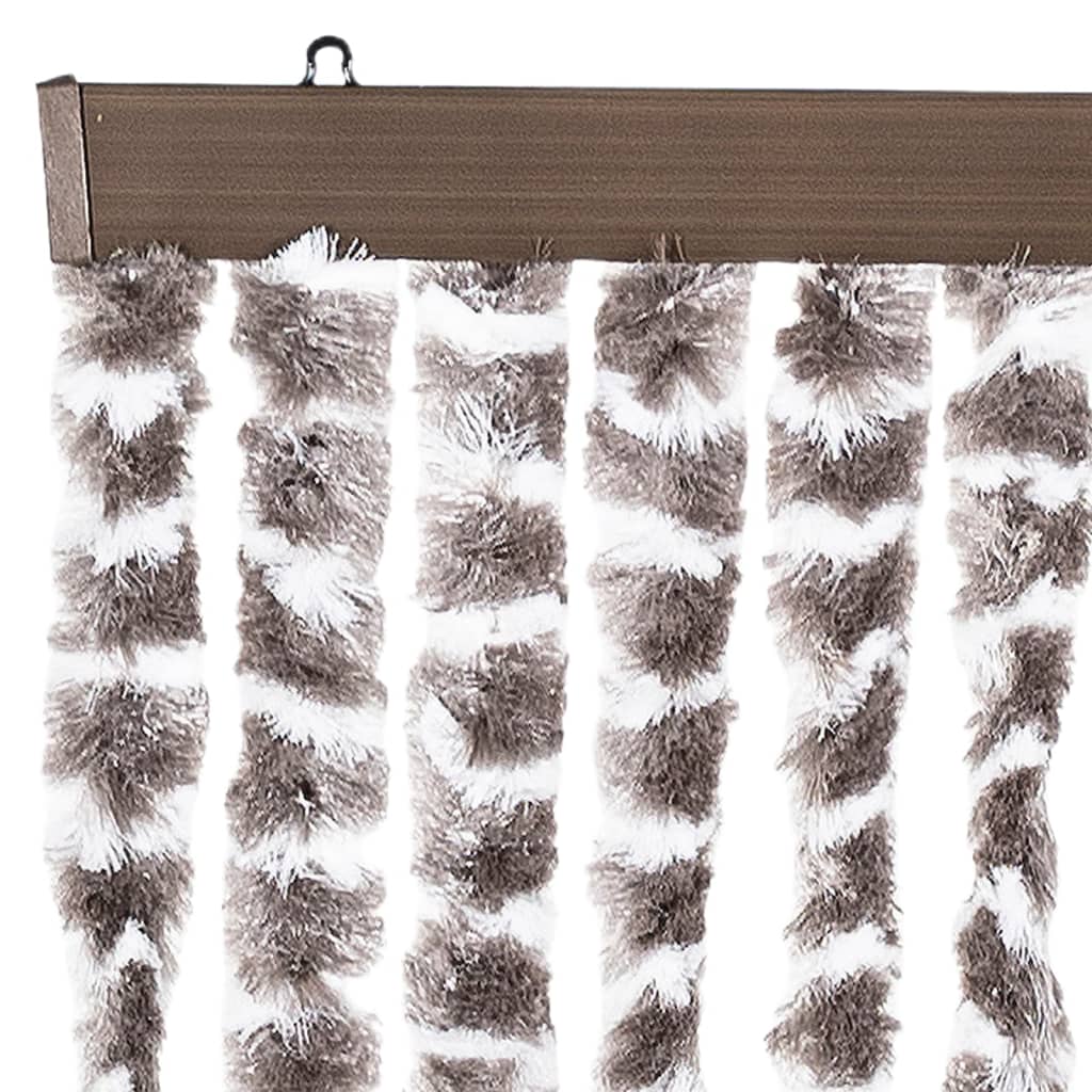 vidaXL Σήτα - Κουρτίνα Πόρτας Taupe / Λευκό 100 x 220 εκ. από Σενίλ