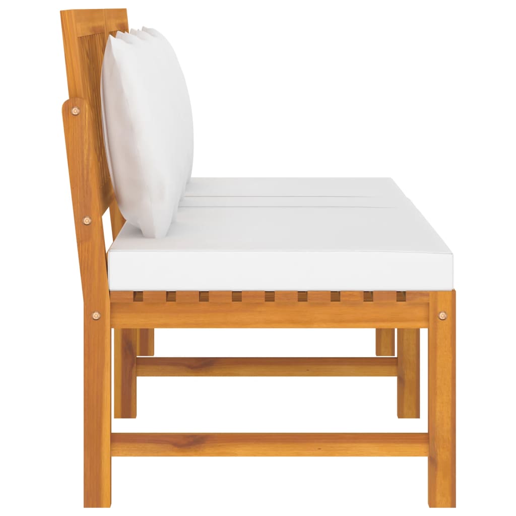 vidaXL Καναπές Κρεβάτι 200x60x75 εκ. Μασίφ Ακακία με Κρεμ Μαξιλάρι