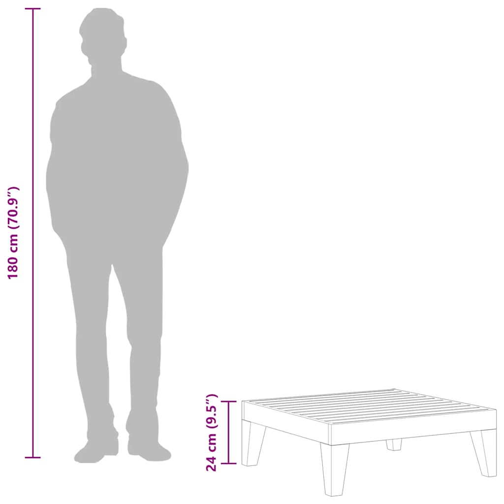 vidaXL Τραπέζι Κήπου 68,5 x 68,5 x 24 εκ. από Μασίφ Ξύλο Ακακίας