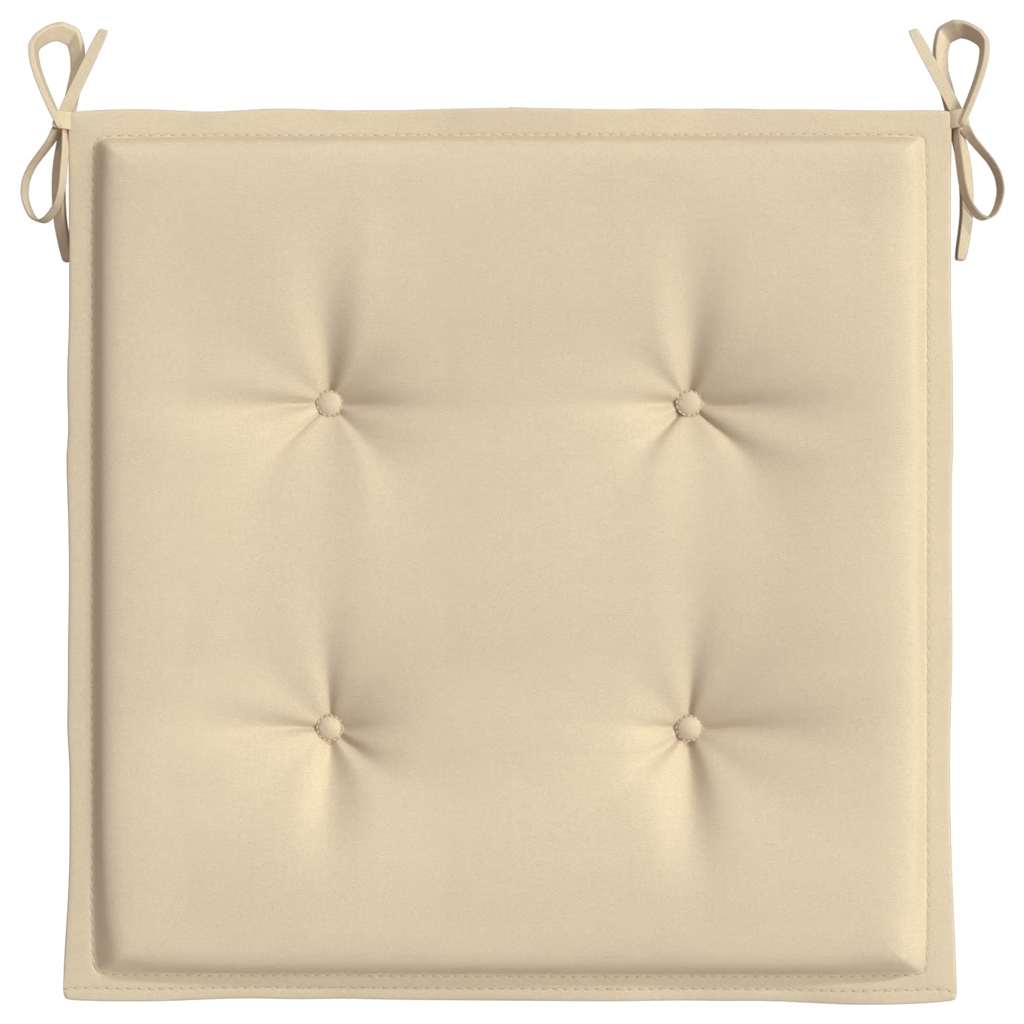 vidaXL Μαξιλάρια Καρέκλας Κήπου 2 τεμ. Μπεζ 40x40x4 εκ. Υφασμάτινα