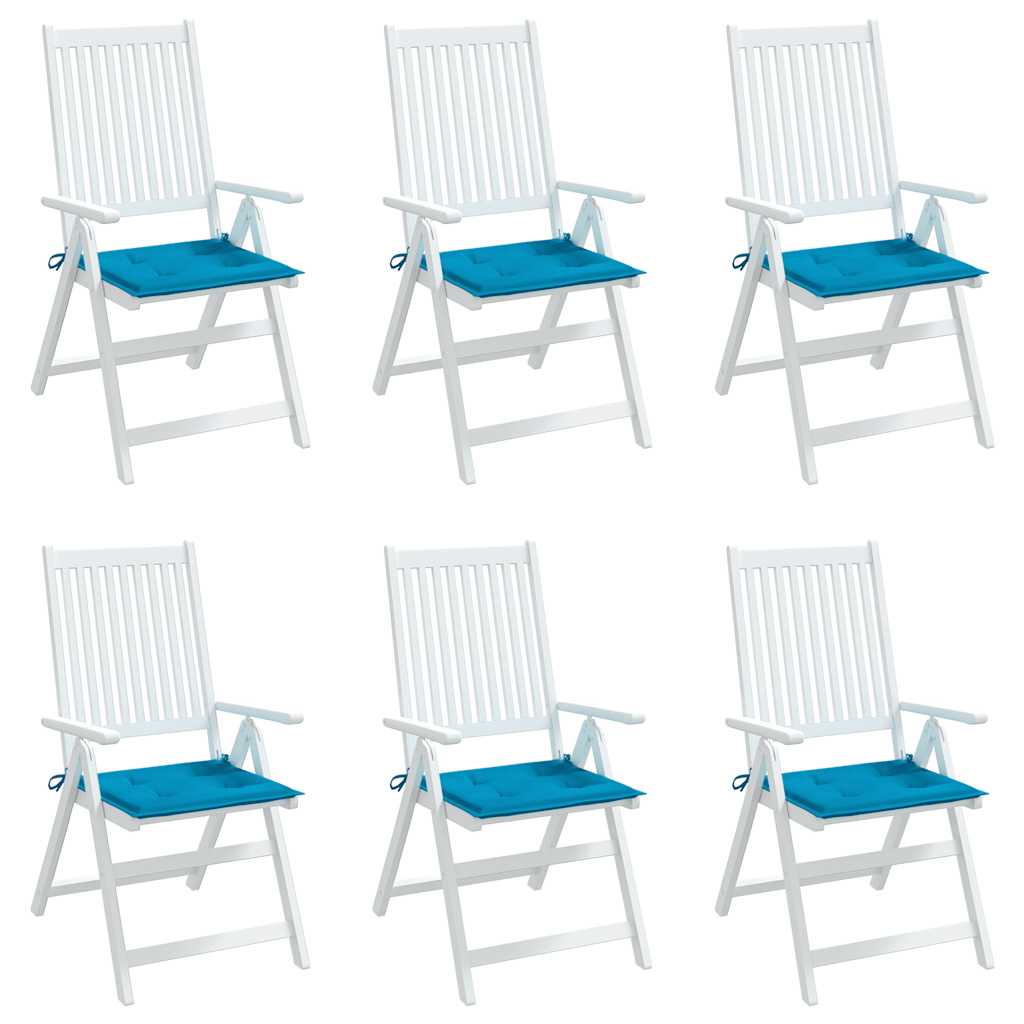 vidaXL Μαξιλάρια Καρέκλας Κήπου 2 τεμ. Μπλε 40x40x3 εκ. Υφασμάτινα