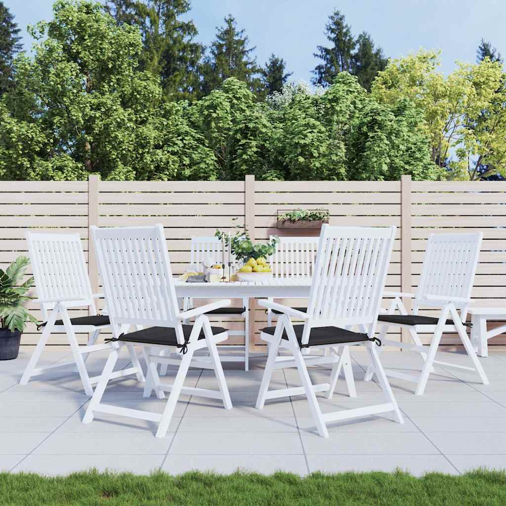vidaXL Μαξιλάρια Καρέκλας Κήπου 6 τεμ. Μαύρα 40x40x4 εκ. Υφασμάτινα