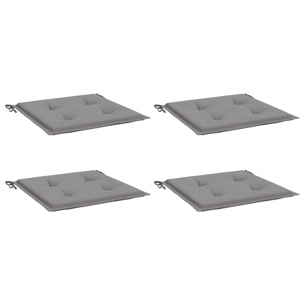 vidaXL Μαξιλάρια Καρέκλας Κήπου 4 τεμ. Γκρι 50x50x3 εκ.Ύφασμα Oxford