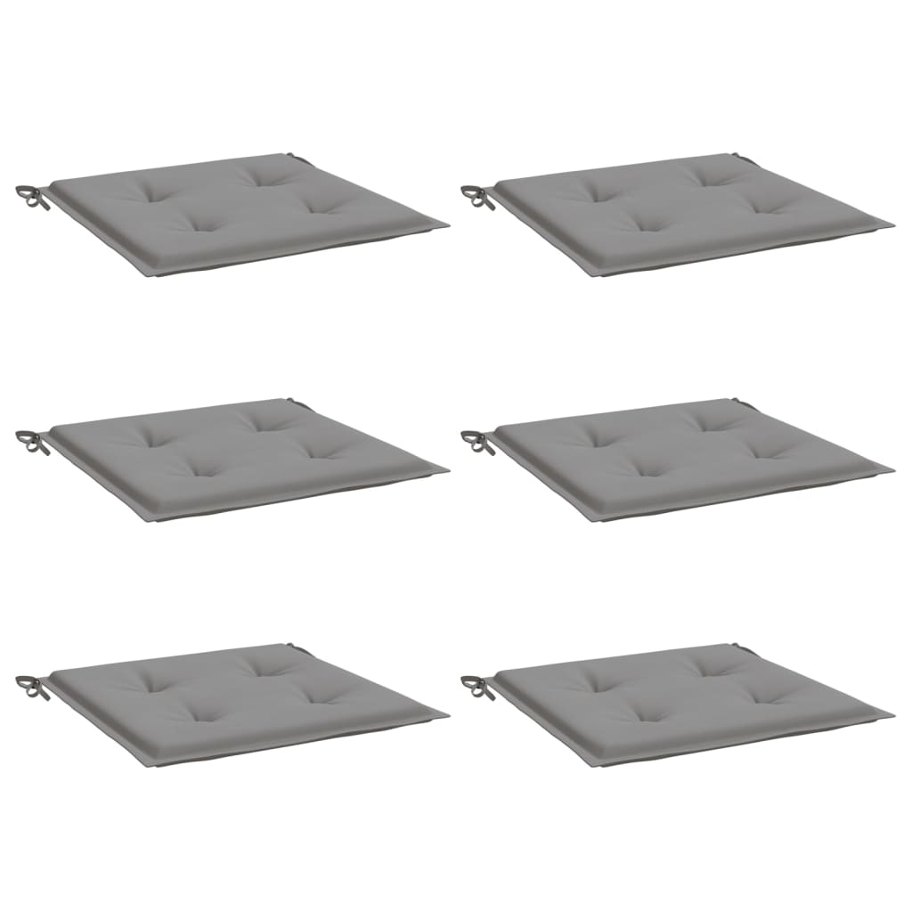 vidaXL Μαξιλάρια Καρέκλας Κήπου 6 τεμ. Γκρι 50x50x3 εκ. Ύφασμα Oxford