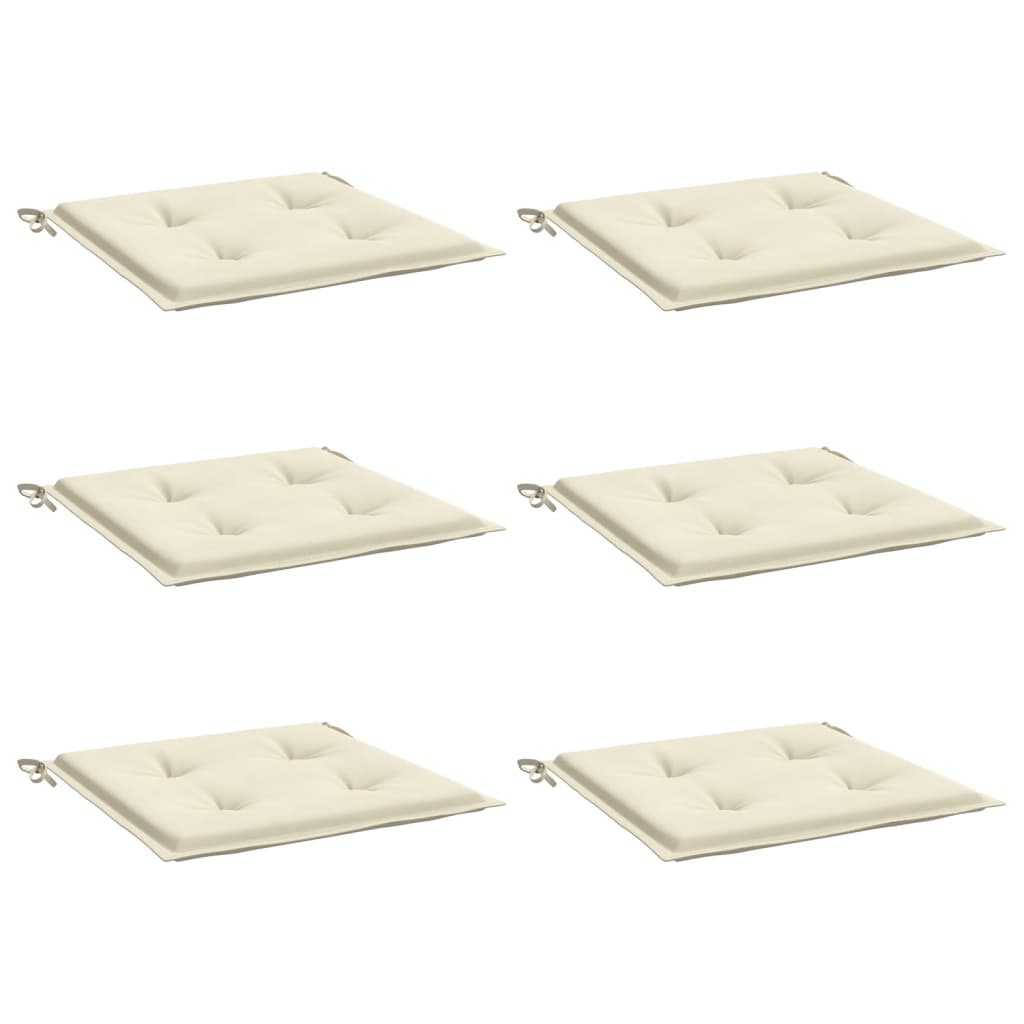 vidaXL Μαξιλάρια Καρέκλας Κήπου 6 τεμ. Κρεμ 50x50x3 εκ. Ύφασμα Oxford