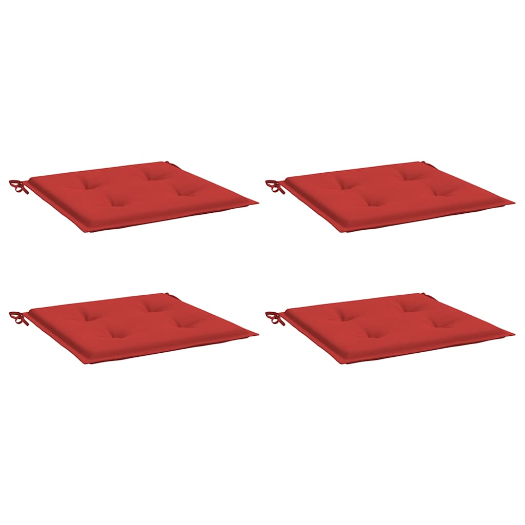 vidaXL Μαξιλάρια Καρέκλας Κήπου 4τεμ Κόκκινα 50x50x4 εκ. Oxford Ύφασμα