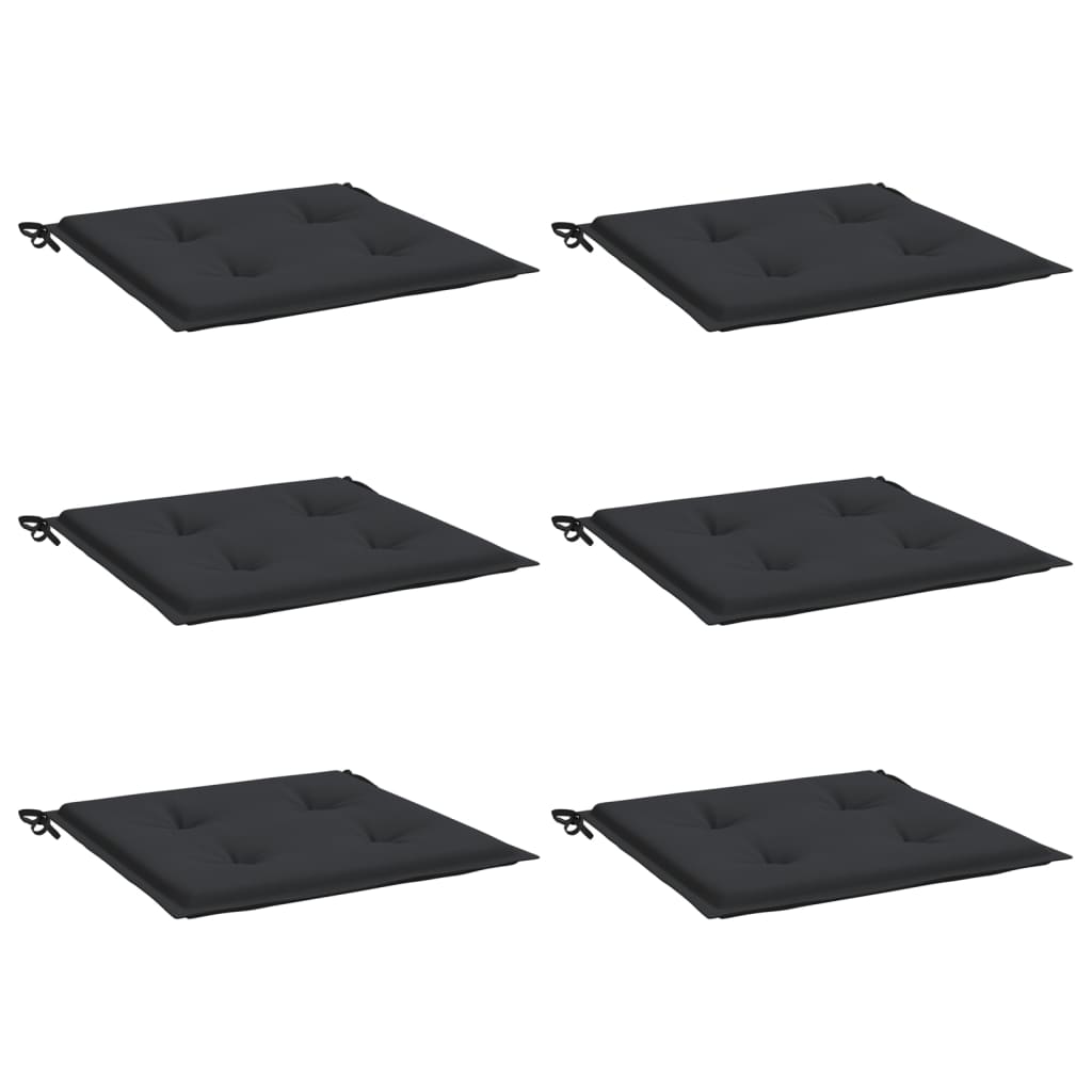 vidaXL Μαξιλάρια Καρέκλας Κήπου 6 τεμ. Μαύρα 50x50x3 εκ. Oxford Ύφασμα