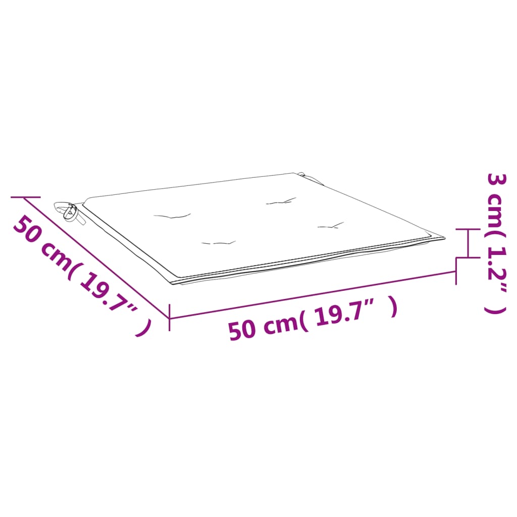 vidaXL Μαξιλάρια Καρέκλας Κήπου 6 τεμ. Μαύρα 50x50x3 εκ. Oxford Ύφασμα