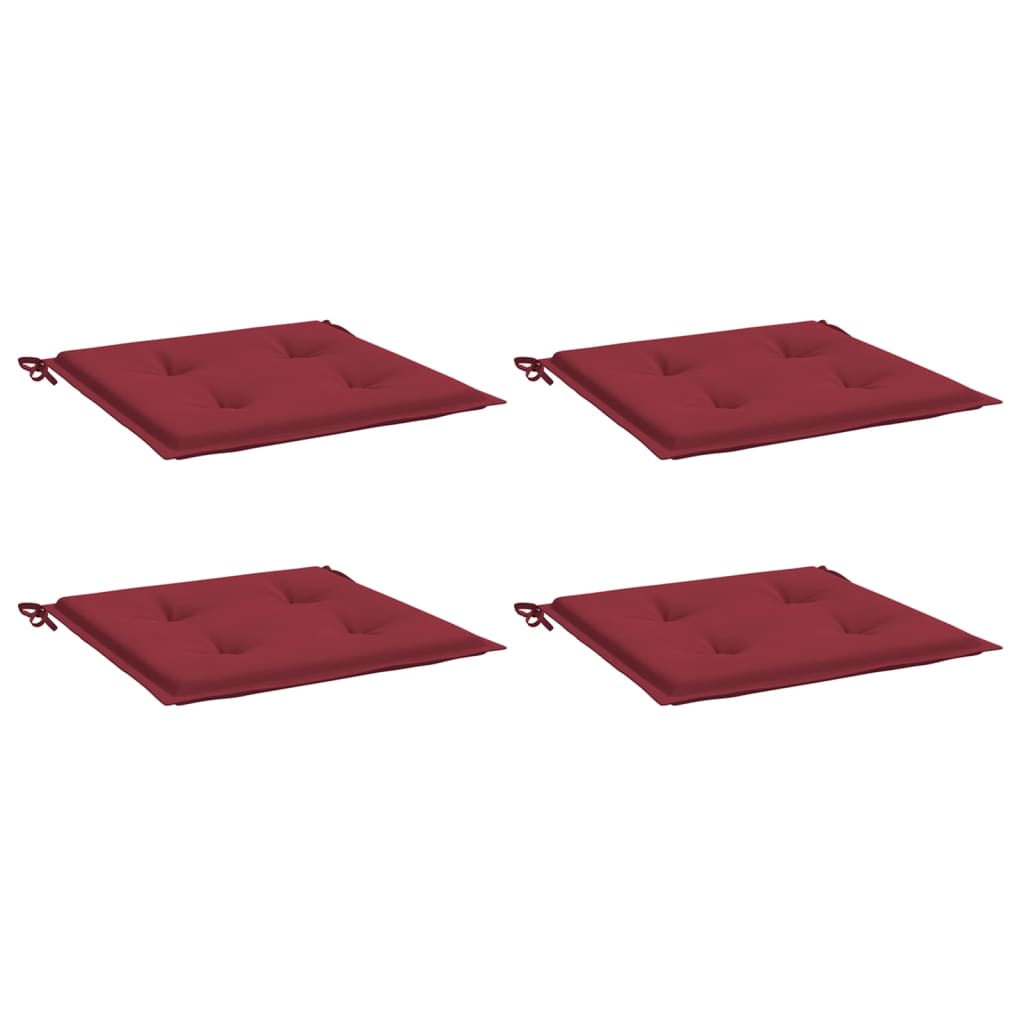 vidaXL Μαξιλάρια Καρέκλας Κήπου 4τεμ Μπορντό 50x50x3 εκ. Oxford Ύφασμα