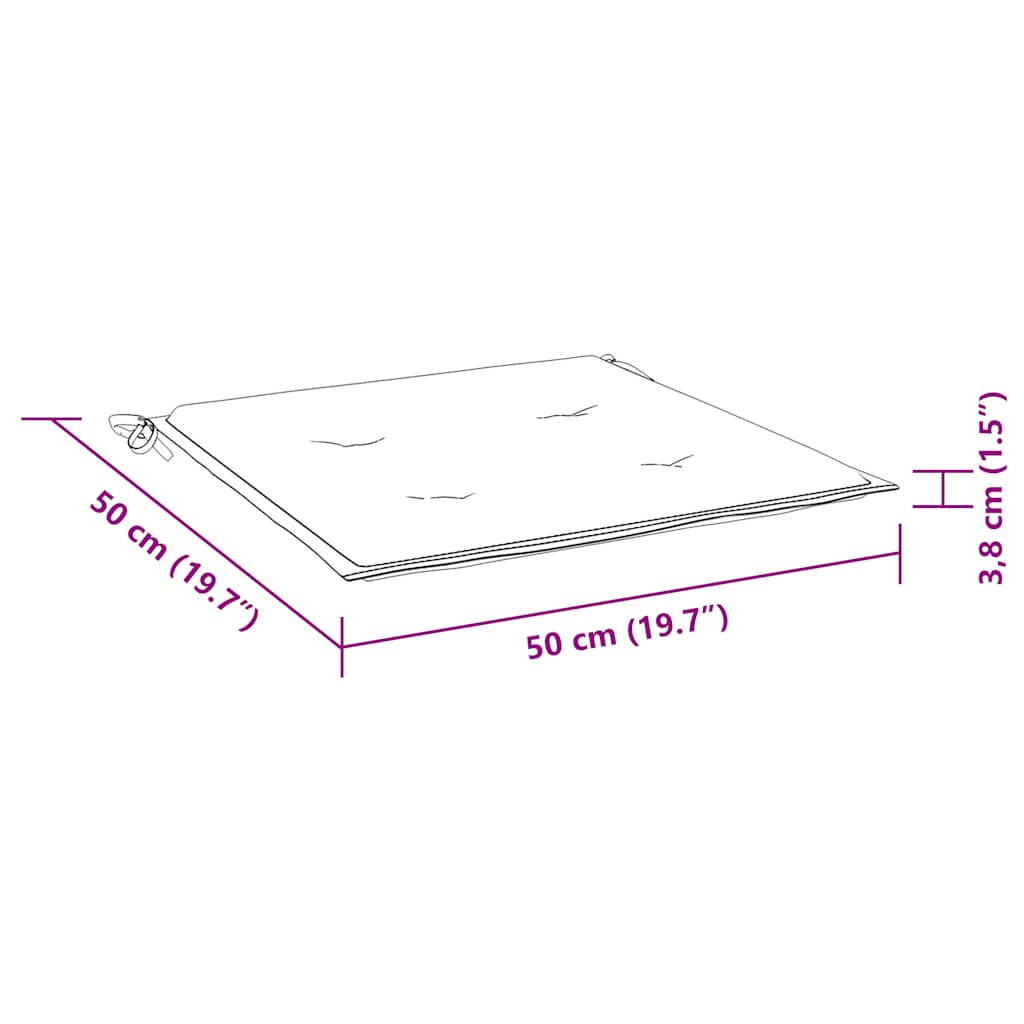 vidaXL Μαξιλάρια Καρέκλας Κήπου 2 τεμ. Μπλε Ρουά 50x50x4εκ. Υφασμάτινα