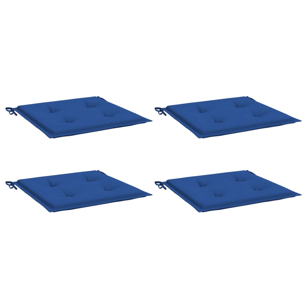 vidaXL Μαξιλάρια Καρέκλας Κήπου 4 τεμ. Μπλε Ρουά 50x50x3εκ. Υφασμάτινα
