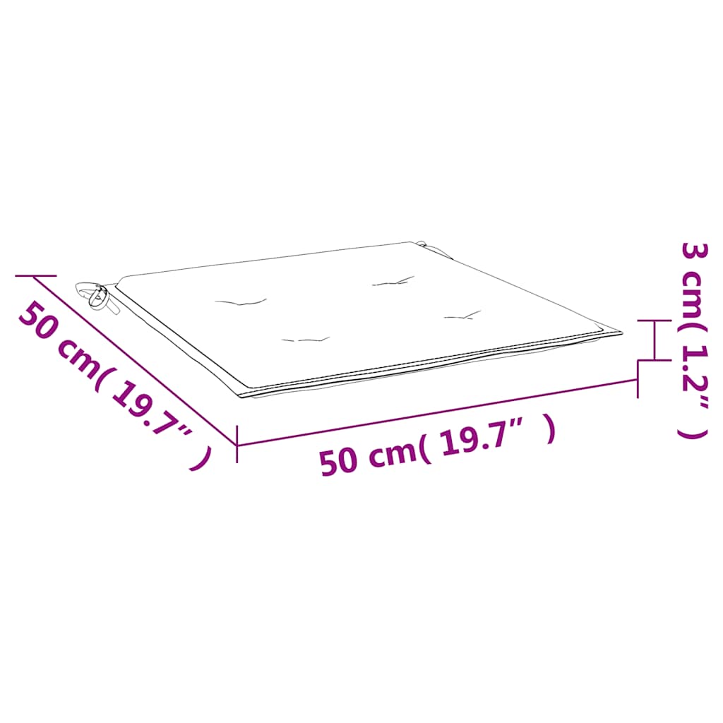 vidaXL Μαξιλάρια Καρέκλας 2τεμ Γκρι Καρό 50x50x4εκ. Ύφασμα Oxford