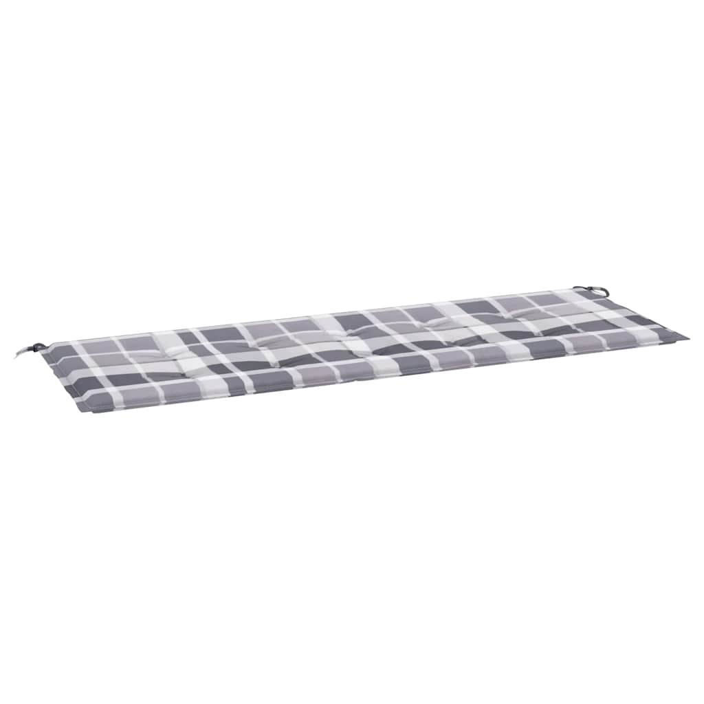vidaXL Μαξιλάρι για Παγκάκι Κήπου Γκρι Καρό 150x50x4 εκ. Υφασμάτινο