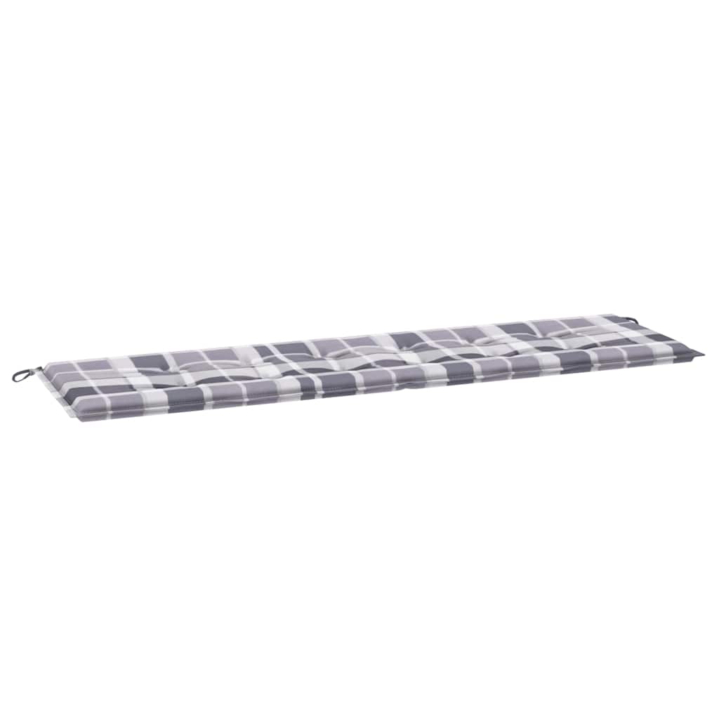 vidaXL Μαξιλάρι για Παγκάκι Κήπου Γκρι Καρό 180x50x4 εκ. Υφασμάτινο