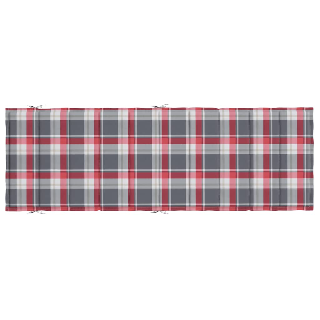 vidaXL Μαξιλάρι Ξαπλώστρας Κόκκινο Καρό 186x58x4 εκ. από Ύφασμα Oxford