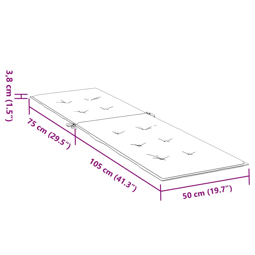 vidaXL Μαξιλάρι Ξαπλώστρας Ανθρακί (75+105) x 50 x 4 εκ.