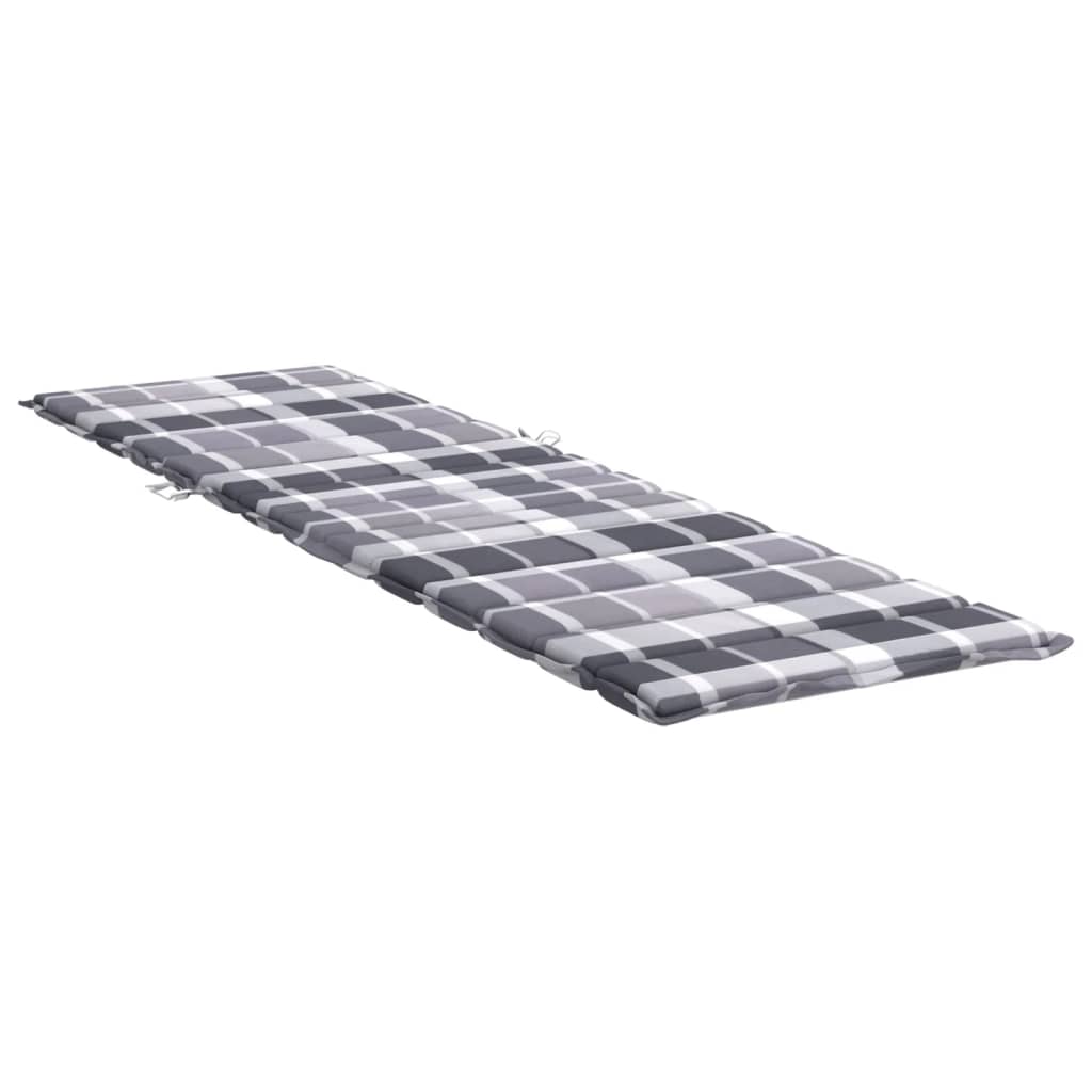vidaXL Μαξιλάρι Ξαπλώστρας Γκρι Καρό 200 x 70 x 3εκ. από Ύφασμα Oxford