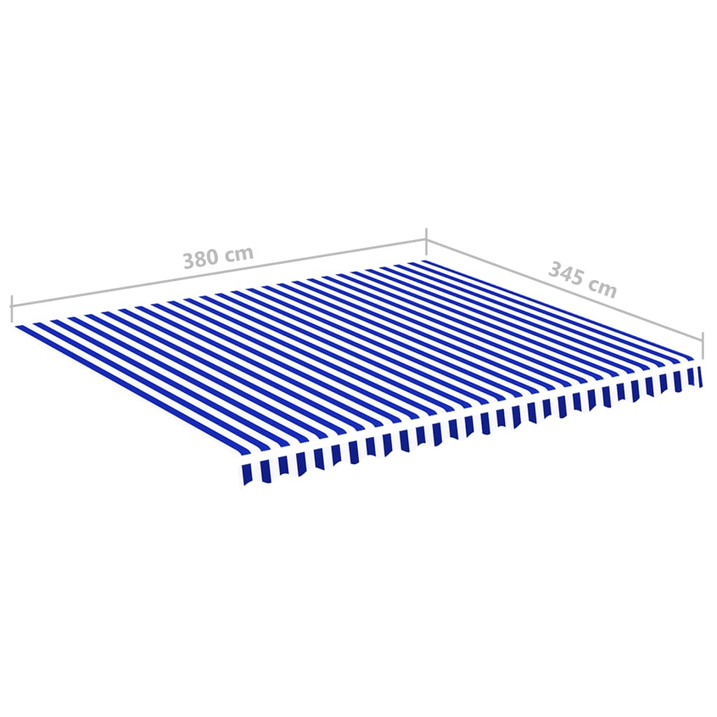 vidaXL Τεντόπανο Ανταλλακτικό Μπλε / Λευκό 4 x 3,5 μ.