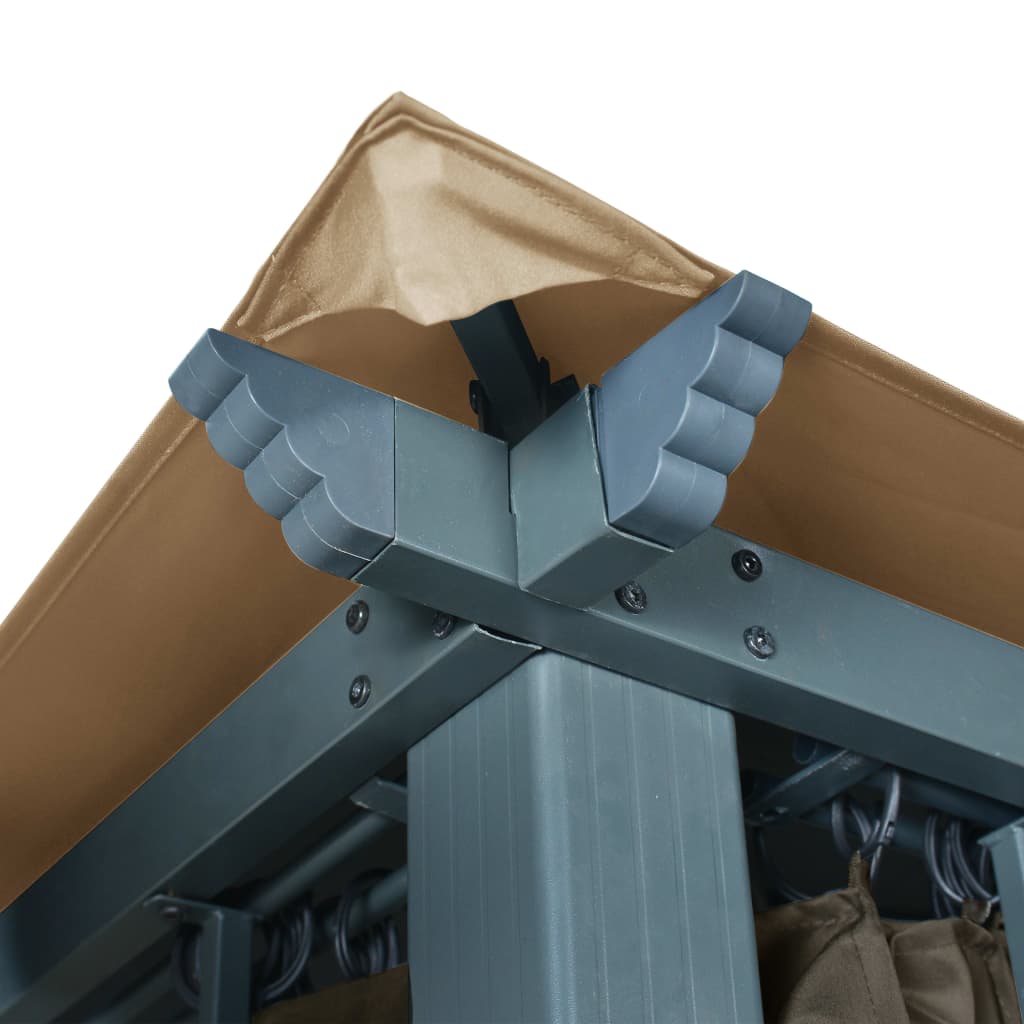 vidaXL Κιόσκι με Κουρτίνα Taupe 300 x 300 εκ. Αλουμινίου