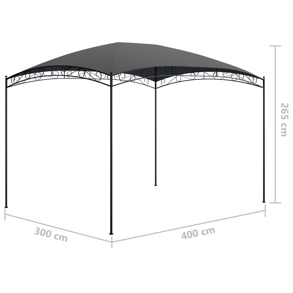 vidaXL Κιόσκι Ανθρακί 3 x 4 x 2,65 μ. 180 γρ./μ²