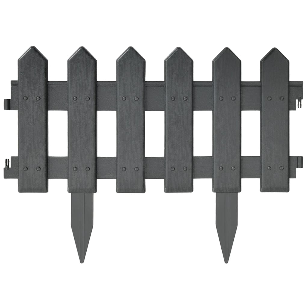 vidaXL Μπορντούρες Γκαζόν 25 τεμ. Ανθρακί 10 μ. από Πολυπροπυλένιο