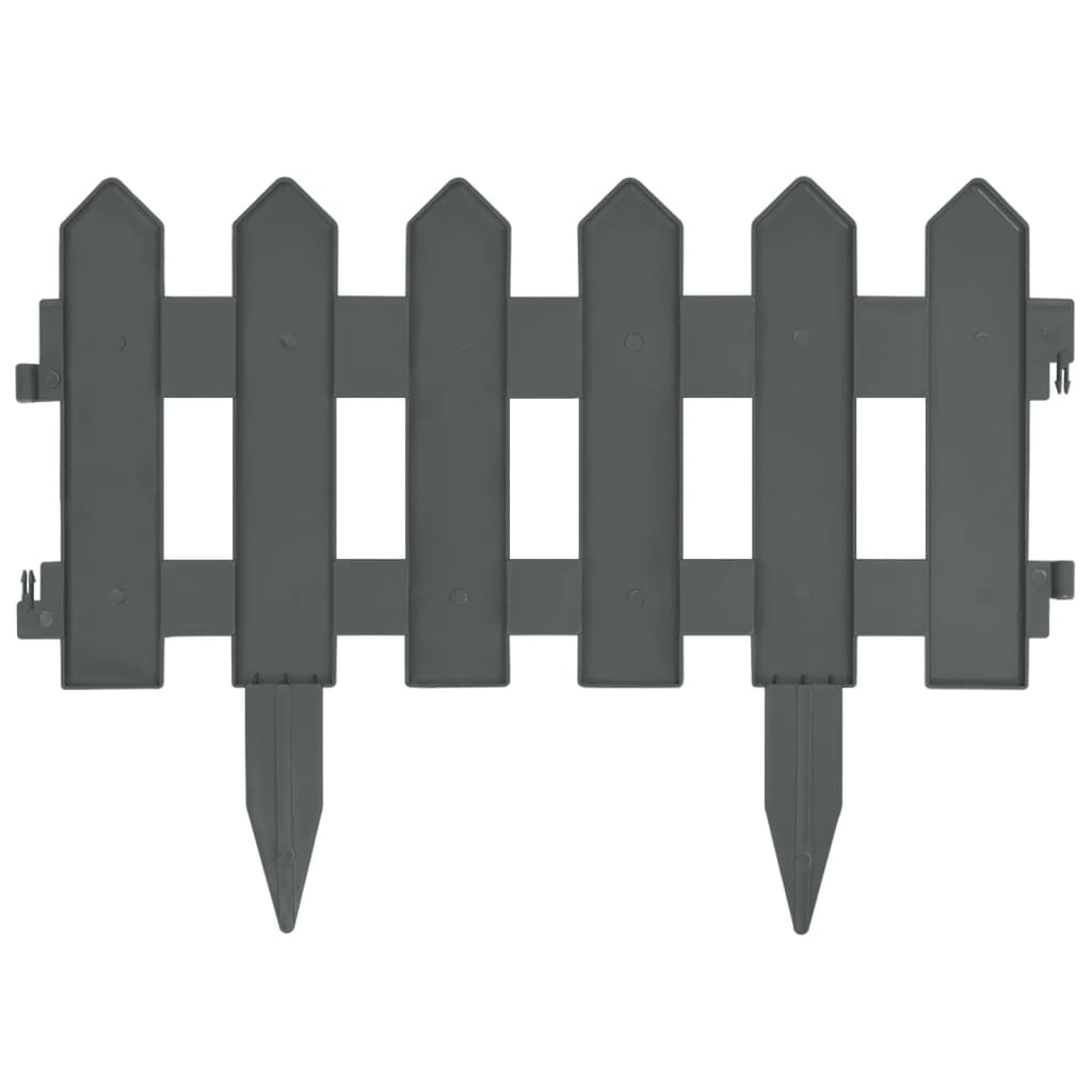 vidaXL Μπορντούρες Γκαζόν 25 τεμ. Ανθρακί 10 μ. από Πολυπροπυλένιο