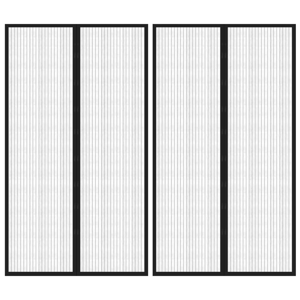 vidaXL Σίτα Πόρτας 2 Τεμαχίων Μαύρη 200 x 80 εκ. με Μαγνήτες