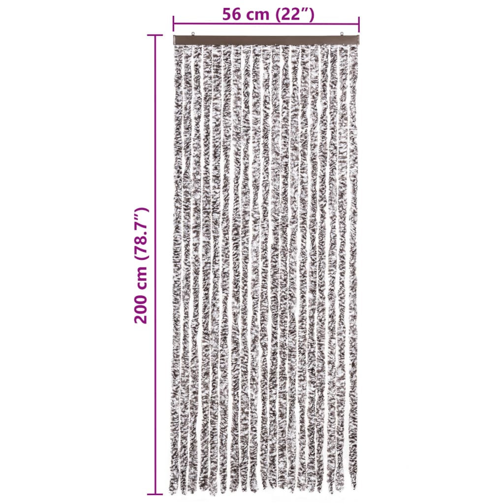 vidaXL Σήτα - Κουρτίνα Πόρτας Καφέ / Μπεζ 56 x 200 εκ. από Σενίλ