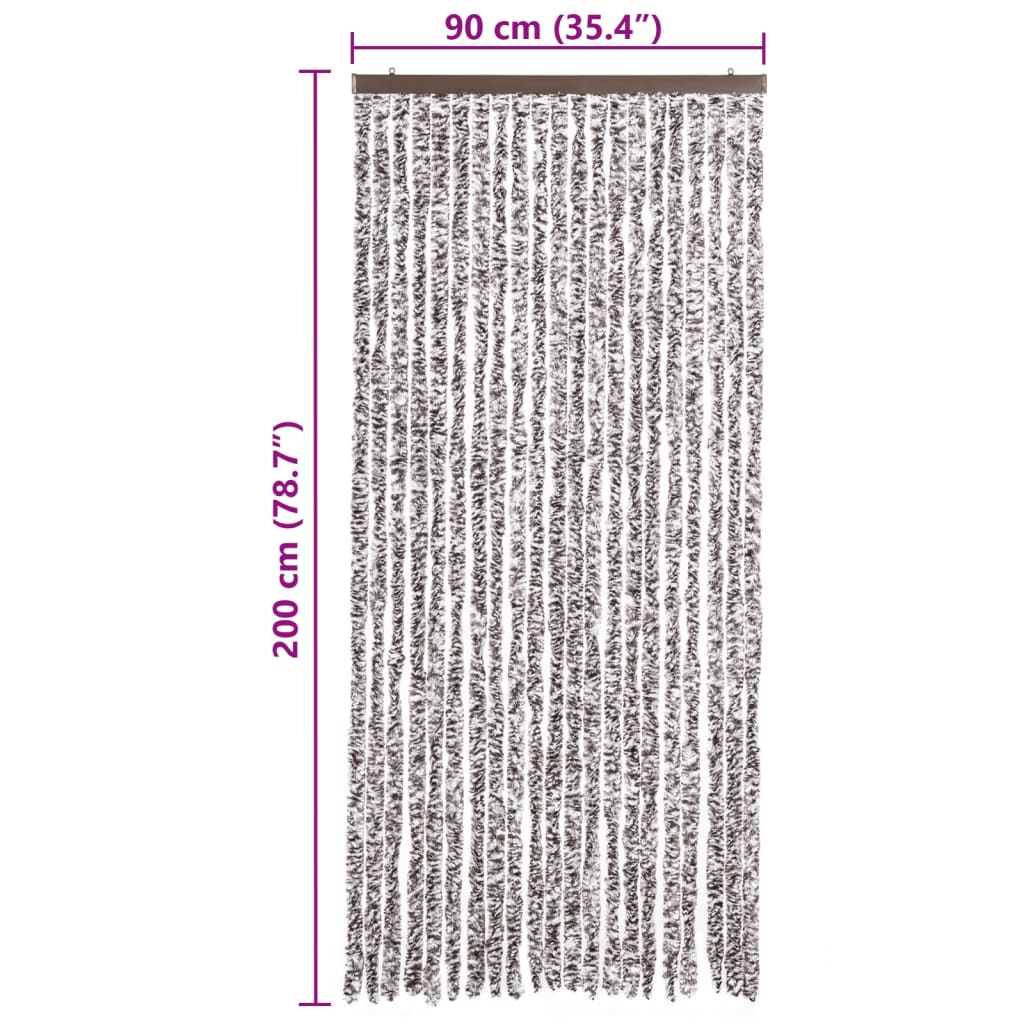 vidaXL Σήτα - Κουρτίνα Πόρτας Καφέ / Μπεζ 90 x 200 εκ. από Σενίλ